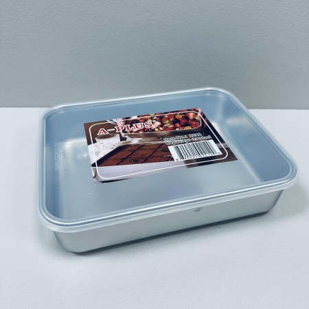Лоток із нержавіючої сталі з кришкою 1900 мл 24,5х19х5,5 см A-Plus 2212