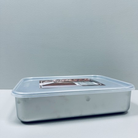 Лоток із нержавіючої сталі з кришкою 1900 мл 24,5х19х5,5 см A-Plus 2212