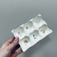 Підставка для яєць порцелянова на 6 шт 15х9,8х3,2 см Весняна історія BonaDi K098