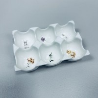 Підставка для яєць порцелянова на 6 шт 15х9,8х3,2 см Весняна історія BonaDi K098