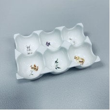 Підставка для яєць порцелянова на 6 шт 15х9,8х3,2 см Весняна історія BonaDi K098