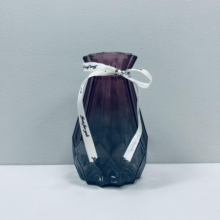 Ваза скляна h-17,7 см, d-8 см Viva Berryl 6841686 бордово-сіра