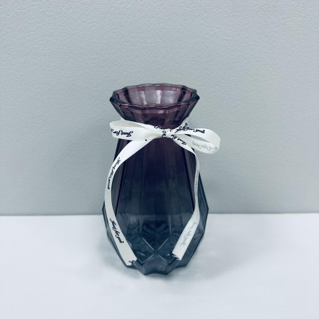 Ваза скляна h-17,7 см, d-8 см Viva Berryl 6841686 бордово-сіра