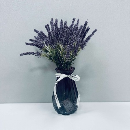 Ваза скляна h-17,7 см, d-8 см Viva Berryl 6841686 бордово-сіра