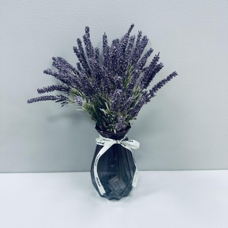 Ваза скляна h-17,7 см, d-8 см Viva Berryl 6841686 бордово-сіра