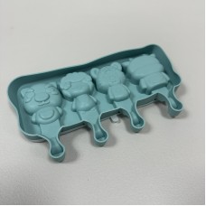 Форма силіконова для морозива та цукерок із силіконовою кришкою 20х14х2,5 см Stenson 4415 бірюзова