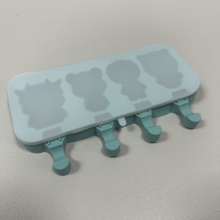 Форма силіконова для морозива та цукерок із силіконовою кришкою 20х14х2,5 см Stenson 4415 бірюзова