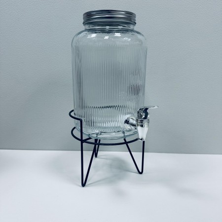 Лимонадник скляний з металевою кришкою на підставці 3,8 л S&T 9036-2