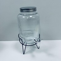 Лимонадник скляний з металевою кришкою на підставці 3,8 л S&T 9036-2