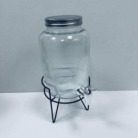 Лимонадник скляний з металевою кришкою на підставці 3,8 л S&T 9036-2