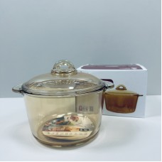 Каструля скляна жароміцна з кришкою 2,5 л Interos 01-1 XM BHP/SJB-2500MLB