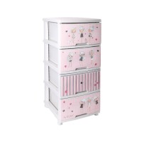 Комод пластиковий 46,5x39,5x95,5 см Алеана Дівчатка 123093 біла троянда