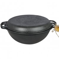 Казан чавунний  з кришкою-сковородою 12 л Maysternya V12СР 