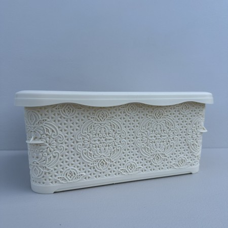 Корзина пластикова з кришкою 5 л 29х20х12 см Elif Plastik 213012 молочна