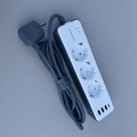 Мережевий подовжувач 2 м на 3 розетки, 3 USB-А і 1 USB-C порт Borofone BAC9 16650