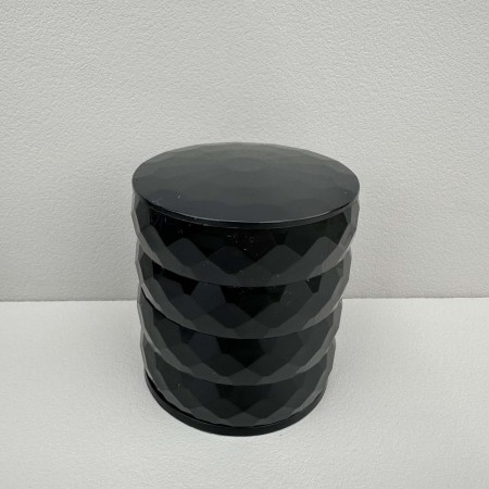 Скринька для зберігання ювелірних виробів та біжутерії 4 відділення Dunya Plastik 07414 чорна