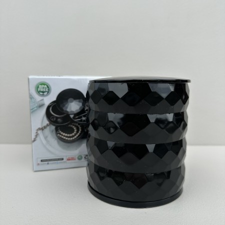 Скринька для зберігання ювелірних виробів та біжутерії 4 відділення Dunya Plastik 07414 чорна