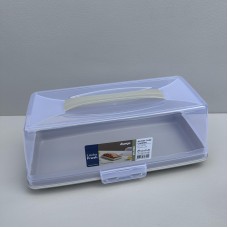 Тортівниця пластикова прямокутна 37х17,5х13,5 см Dunya Plastik 30309 бежева