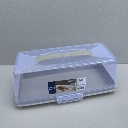 Тортівниця пластикова прямокутна 37х17,5х13,5 см Dunya Plastik 30309 бежева
