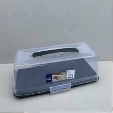 Тортівниця пластикова прямокутна 37х17,5х13,5 см Dunya Plastik 30309 сіра