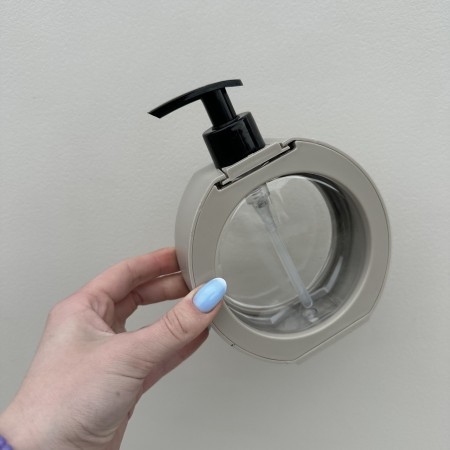 Дозатор пластиковий для рідкого мила 350 мл 12,5х4,7х16 см Round Titiz plastik TP-209 бежевий