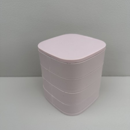 Органайзер для зберігання прикрас та косметики 4 відділення з дзеркалом 11х11х12,5 см Akay Plastik AK 766 рожевий