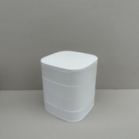 Органайзер для зберігання прикрас та косметики 4 відділення з дзеркалом 11х11х12,5 см Akay Plastik AK 766 білий