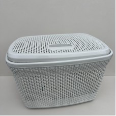 Корзина пластикова з кришкою 45х35х30 см 28 л Poly Time E-683 сіра
