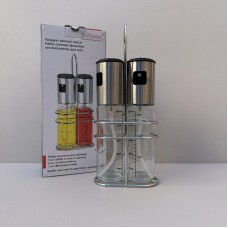 Набір ємностей для олії та оцту з дозатором на підставці 120 мл 2шт A-Plus 1726
