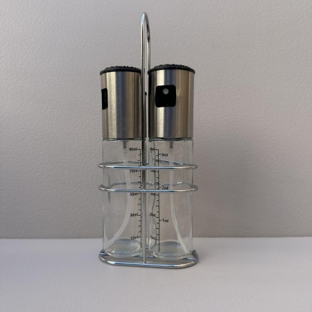 Набір ємностей для олії та оцту з дозатором на підставці 120 мл 2шт A-Plus 1726