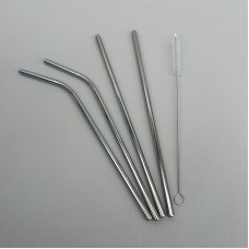 Набір  металевих трубочок +щітка-йоршик 5 предметів Stenson R10851