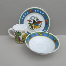 Набір дитячого посуду Динозаври 3 предмети Vittora VT-404D