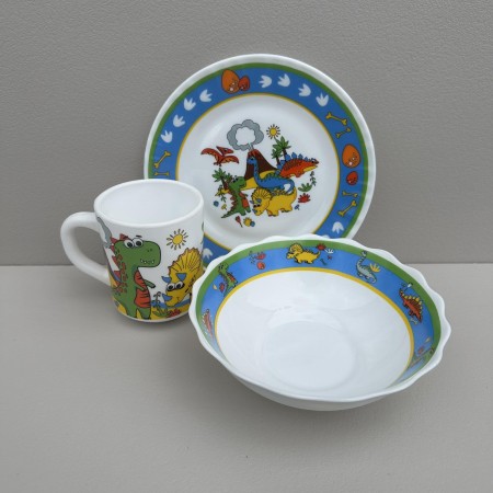 Набір дитячого посуду Динозаври 3 предмети Vittora VT-404D