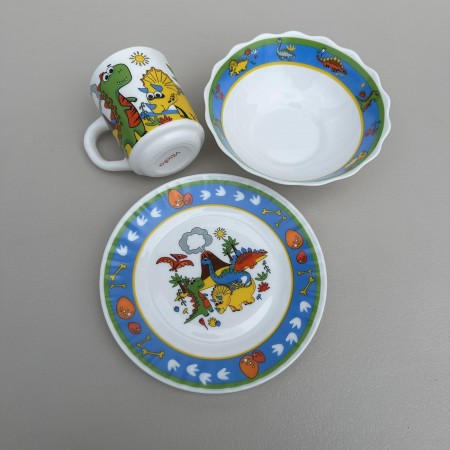 Набір дитячого посуду Динозаври 3 предмети Vittora VT-404D