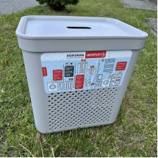 Корзина для білизни 35 л 39х29,5х40 см з органайзером 10 л 28,5х19х26 см Алеана 171038 какао