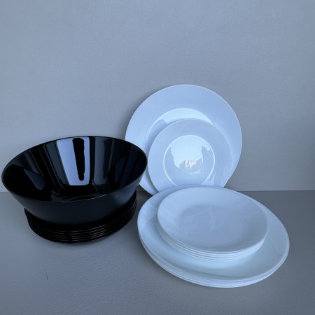 Сервіз столовий 19 предметів Luminarc Lillie Black&White X1202