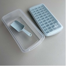 Форма для льоду з контейнером пластикова 27х13,5х8 см Stenson R92486 прозоро-блакитна