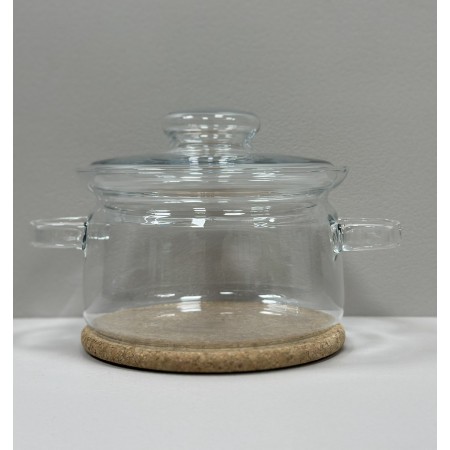 Каструля скляна з пластиковою, скляною кришкою та корковою підставкою 1,5 л Simax Gourmet Color s520/6063