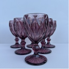 Набір скляних келихів для вина 6 шт 240 мл Purple Red A-Plus 9004