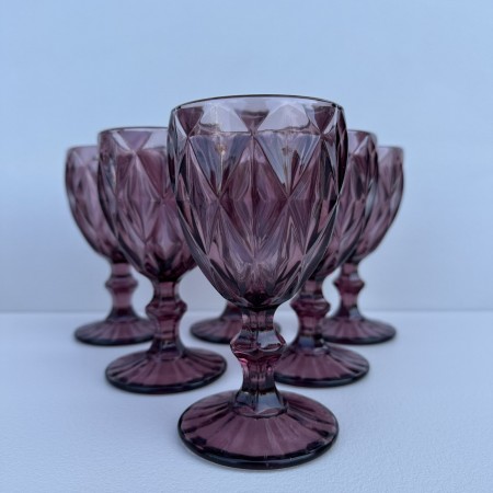 Набір скляних келихів для вина 6 шт 240 мл Purple Red A-Plus 9004