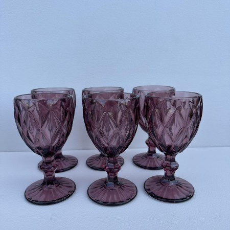 Набір скляних келихів для вина 6 шт 240 мл Purple Red A-Plus 9004