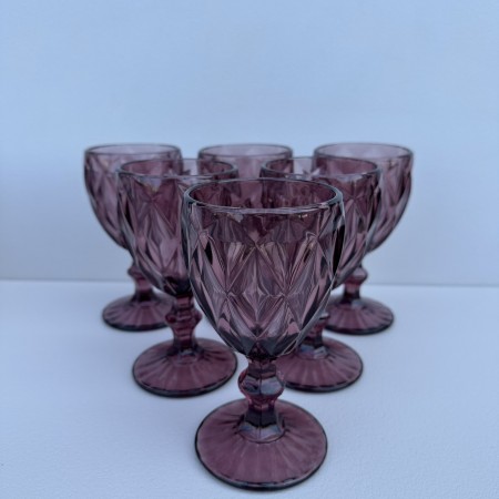 Набір скляних келихів для вина 6 шт 240 мл Purple Red A-Plus 9004
