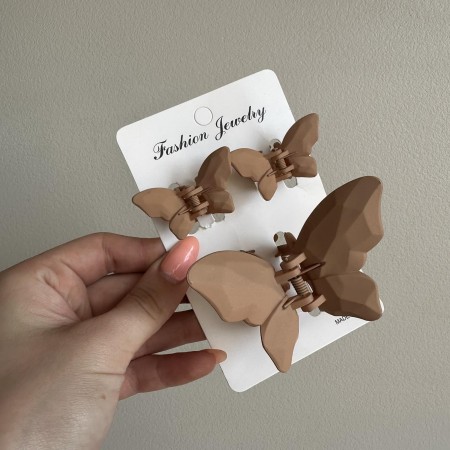 Набір крабиків для волосся "Метелик" 3 шт 39154 коричневий