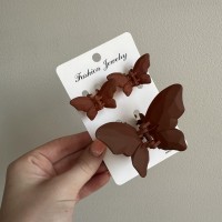 Набір крабиків для волосся "Метелик" 3 шт 39154 теракотовий