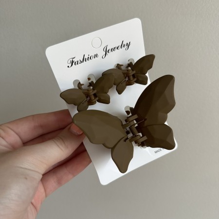 Набір крабиків для волосся "Метелик" 3 шт 39154 мокко