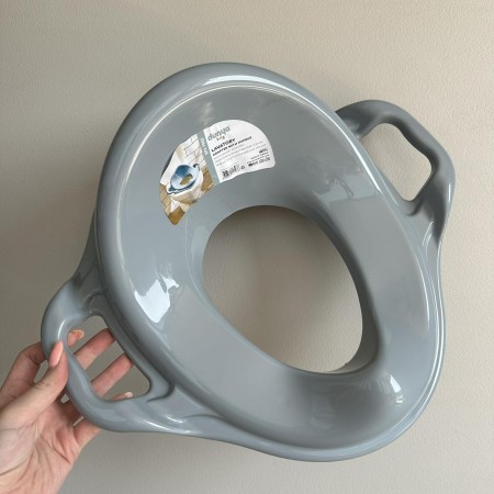 Дитяче пластикове сидіння на унітаз з ручками 36,5х41 см Dunya Plastik 11107 сіре