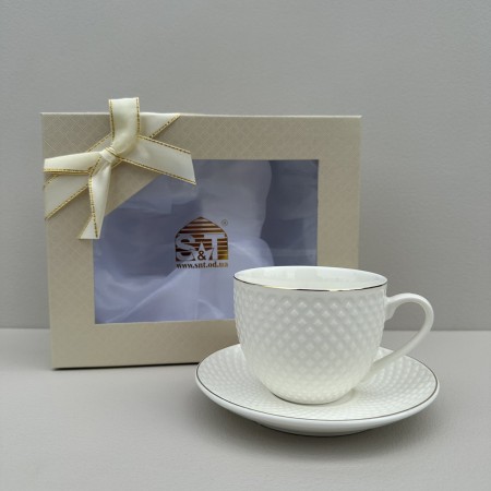 Чашка порцелянова з блюдцем 250 мл "Белла" в подаруновій коробці S&T 23191-00