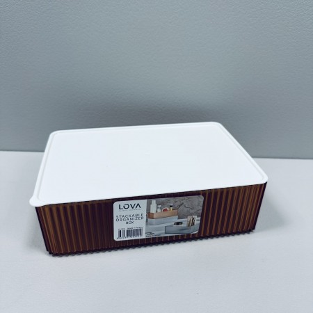 Органайзер пластиковий з кришкою 21х14х6,5 см Lova Plastik LV-222 бронзового кольору