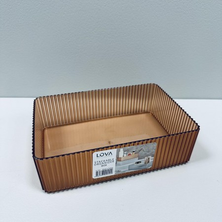 Органайзер пластиковий з кришкою 21х14х6,5 см Lova Plastik LV-222 бронзового кольору