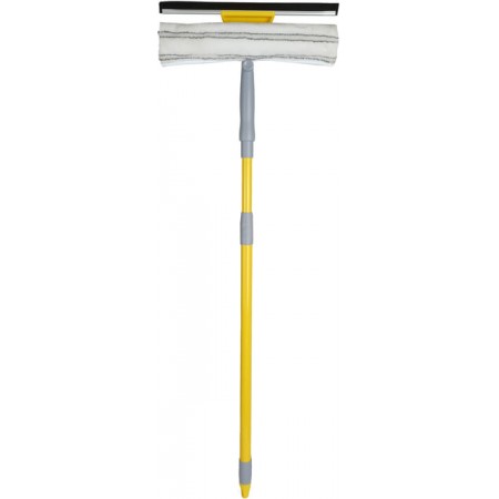 Швабра для миття вікон насадка з мікрофібри 30 см, металева телескопічна ручка 75-120 см Eco Fabric EF-3020